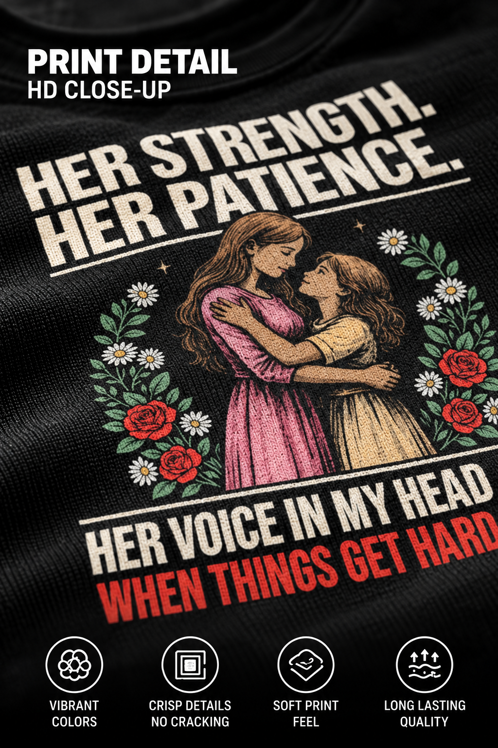 Her Strength Her Patience print detail
