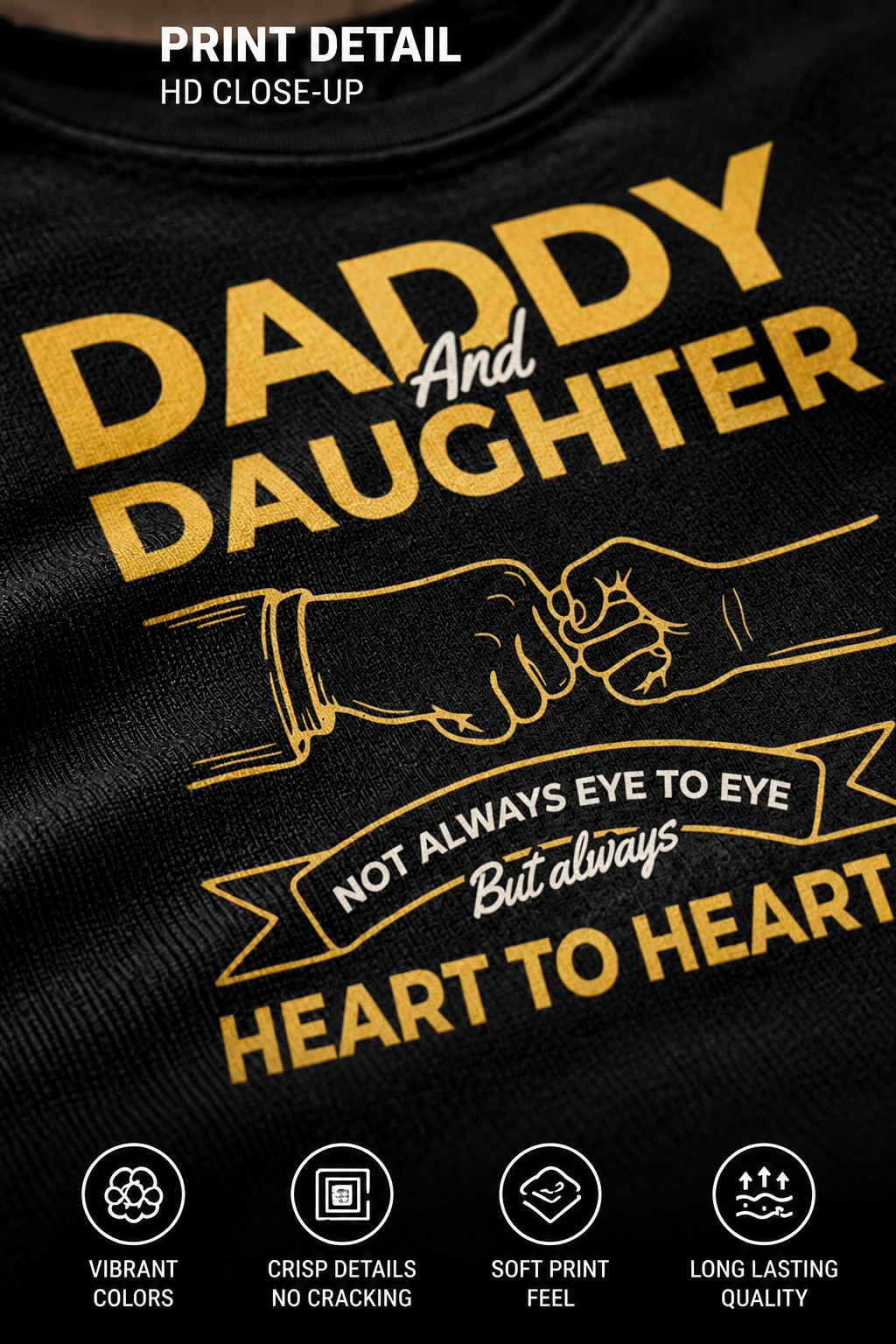 Gold Print Detail – Not Always Eye To Eye, Always Heart To Heart