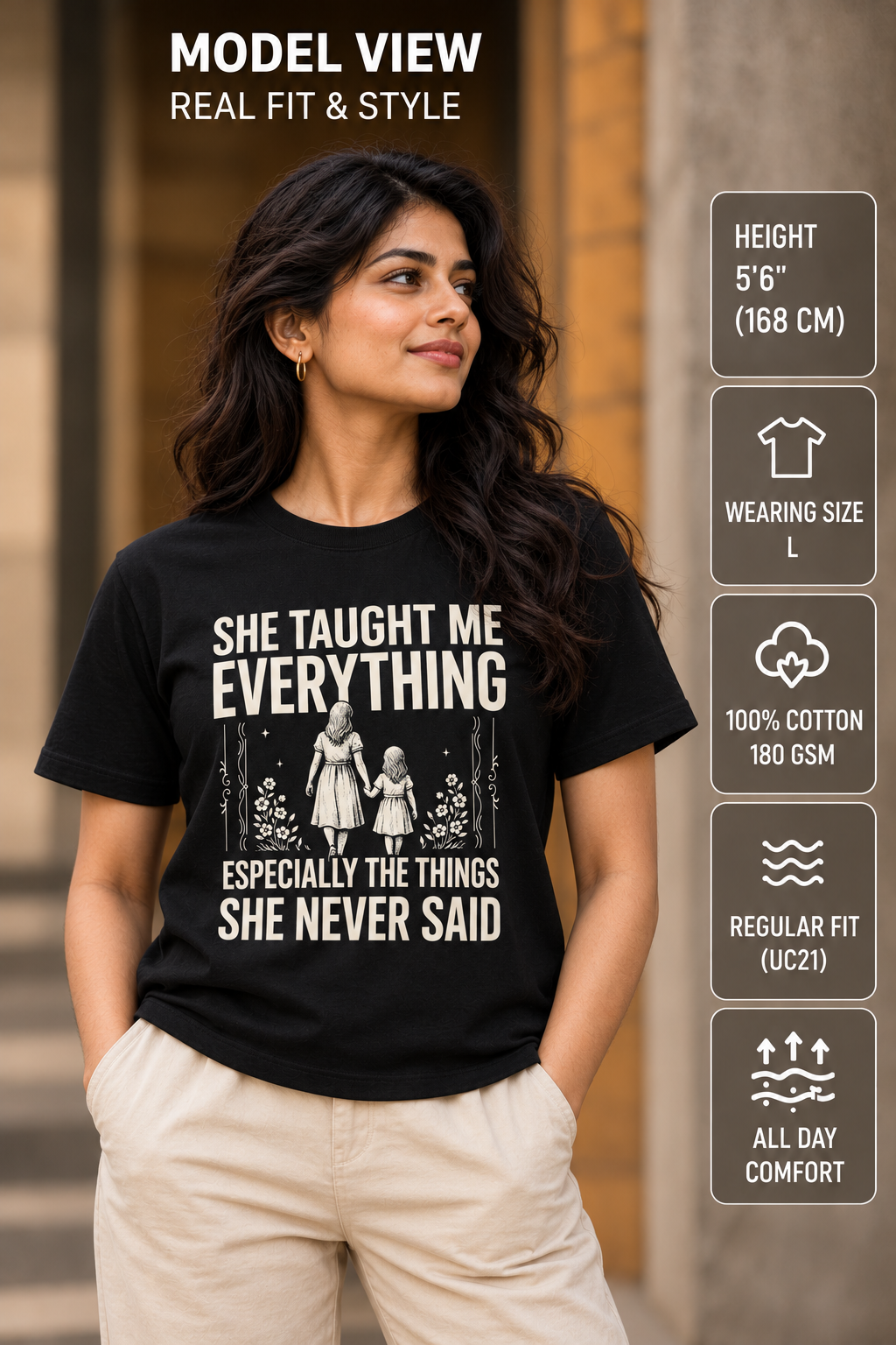She Taught Me Everything T-Shirt – model view