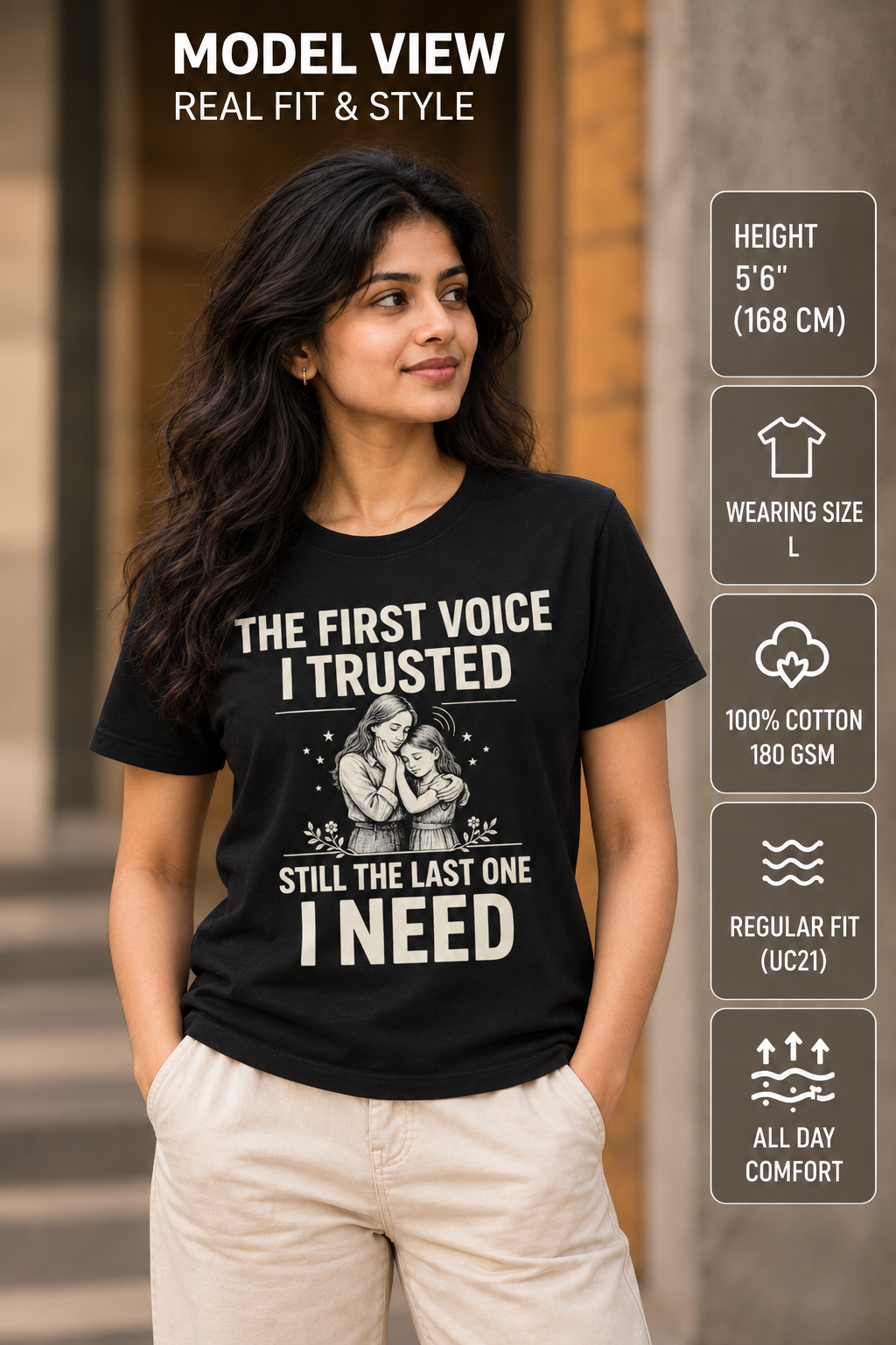 The First Voice I Trusted T-Shirt – model view