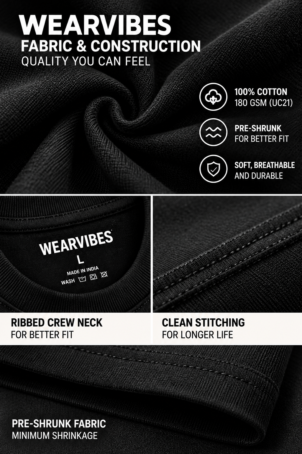WearVibes cotton fabric and construction