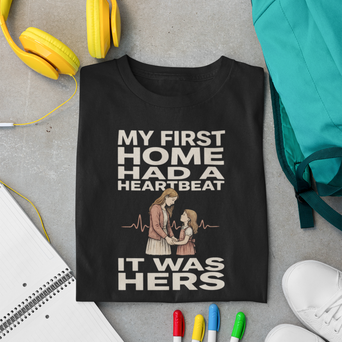 My First Home Had A Heartbeat — Mother-Daughter T-Shirt
