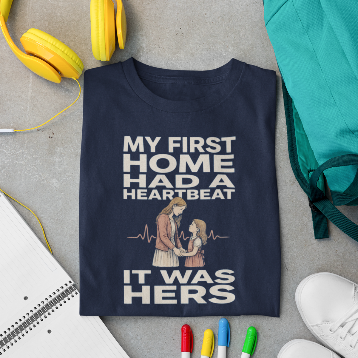 My First Home Had A Heartbeat — Mother-Daughter T-Shirt