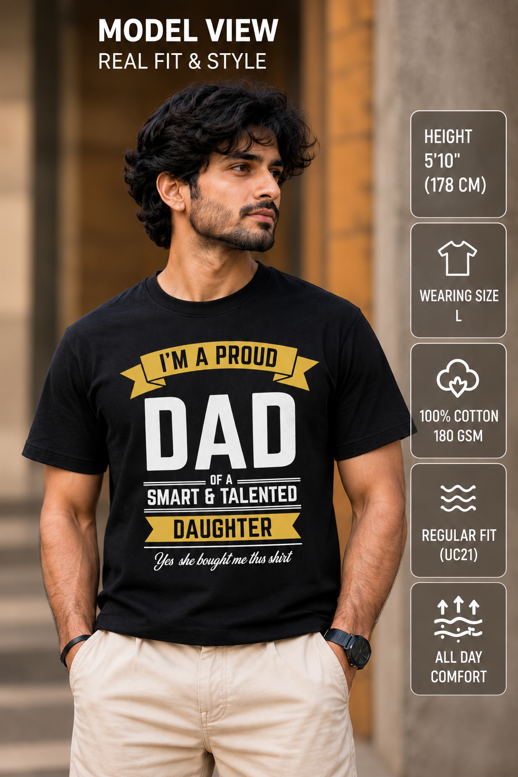 Proud Dad Smart Talented Daughter model view