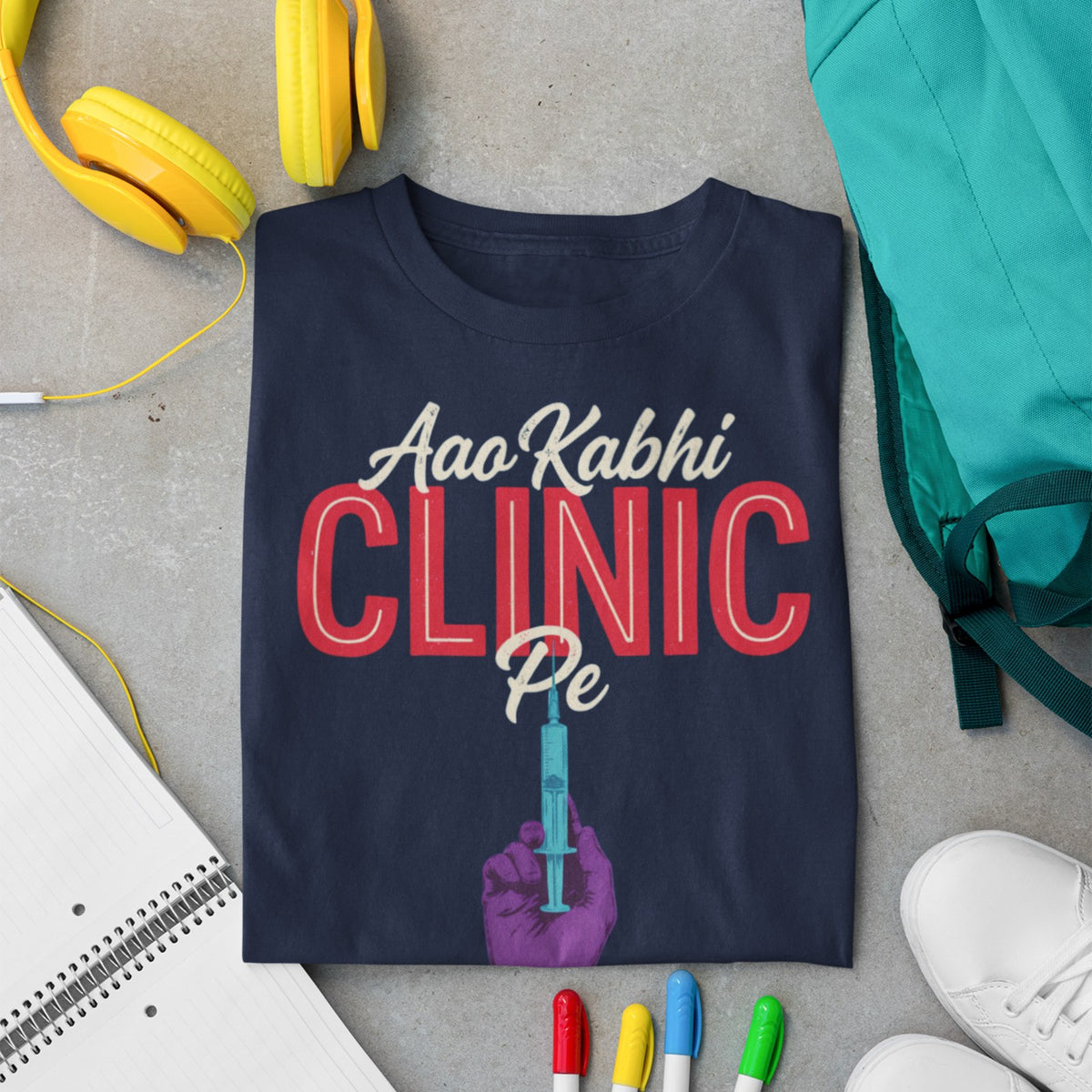 Aao Kabhi Clinic Pe doctor t-shirt in navy