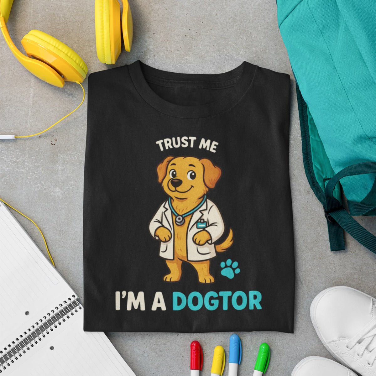 Trust Me I'm A Dogtor vet t-shirt in black